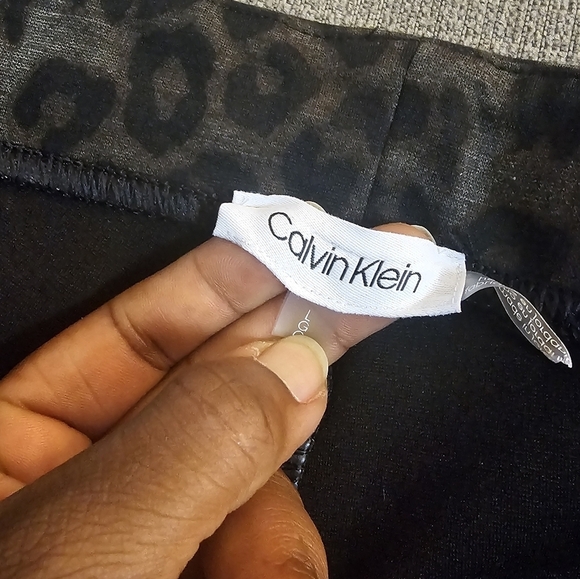 Calvin Klein Dark Cheetah Leopard Animal Boho Print Casual Leggings Pants Large - Picture 5 of 7